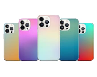 Funda para teléfono con degradado ombré, colorida y aura, compatible con iPhone 17, 16, 15, 14 Pro Max, XR, 10, 8 Plus, Samsung S25, S24, S23 FE, Note 20, Pixel 8A y 10