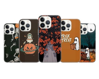 Halloween Phone Case Spooky Ghost Cover Fit For iPhone 17 16 15 14 Pro Max Xr 10 8 Plus, Samsung S25 S24 S23 FE A16 A54 Note 20 Pixel 8A 10