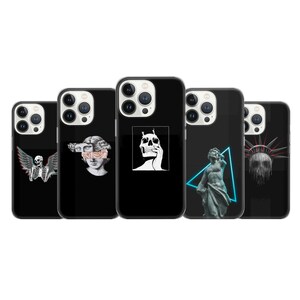 Dark Aesthetic Phone Case Skeleton Cover Fit For iPhone 17 16 15 14 Pro Max Xr 10 8 Plus Samsung S25 S24 S23 Note 20 A54 Pixel 8A 10