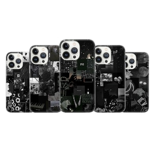 Aesthetic Phone Case Black Collage Cover Fit For iPhone 17 16 15 14 Pro Max Xr 10 8 Plus, Samsung S25 S24 S23 FE A15 Note 20 Pixel 8A