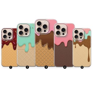 Eis Handy Hülle Pastell Cone Cover Passend für iPhone 16 15 14 13 Pro Max Xr 7 8 Plus, Samsung Galaxy S24 S23 S22 FE Hinweis 20 A54 Pixel 8A 7