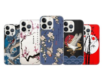 Japanse Telefoon Case Sakura Blood Moon Cover Fit Voor iPhone 17 16 15 14 Pro Max Xr 10 8 Plus Samsung S25 S24 S23 FE Note 20 A54 Pixel 8A 10