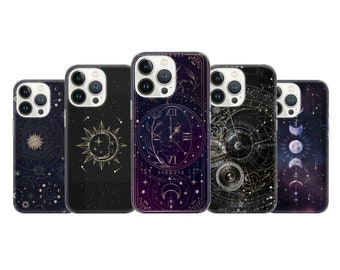 Sun Moon Phone Case Celestial Cover Fit For iPhone 17 16 15 14 Pro Max Xr 10 8 Plus, Samsung S25 S24 S23 FE A16 A54 Note 20 Pixel 8A 10