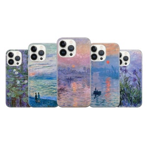 Claude Monet Phone Case Painting Art Cover Fit For iPhone 17 16 15 14 Pro Max Xr 10 8 Plus, Samsung S25 S24 S23 FE A16 Note 20 Pixel 8A 10