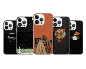 Halloween Phone Case Spooky Ghost Cover Fit For iPhone 17 16 15 14 Pro Max Xr 10 8 Plus, Samsung S25 S24 S23 FE A16 A54 Note 20 Pixel 8A 10