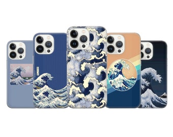 Japanische Welle Phone Case Kanagawa Art Cover Fit für iPhone 17 16 15 14 Pro Max Xr 10 8 Plus Samsung S25 S24 S23 FE Hinweis 20 Pixel 8A 10
