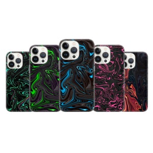 Neon Marble Phone Case Pink Black Blue Cover Fit For iPhone 17 16 15 14 Pro Max Xr 10 8 Plus Samsung S25 S24 S23 FE Note 20 A54 Pixel 8A 10