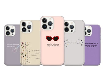 Aesthetic Taylor Phone Case Swift Song Lyrics Cover Fit For iPhone 17 16 15 14 Pro Max Xr, Samsung S25 S24 S23 FE A16 Note 20 Pixel 8A 10