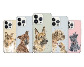 Dog Painting Phone Case Watercolor Art Cover Fit For iPhone 17 16 15 14 Pro Max Xr, Samsung S25 S24 S23 FE A16 A54 Note 20 Pixel 8A 10