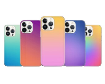 Farbverlauf Ombre Handyhülle Aura bunte Abdeckung Fit für iPhone 17 16 15 14 Pro Max Xr 10 8 Plus, Samsung S25 S24 S23 FE Hinweis 20 Pixel 8A 10