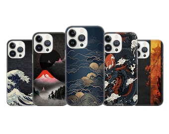 Japanische Handytasche Wave Art Mount Fuji Cover Fit für iPhone 17 16 15 14 Pro Max Xr 10 8 Plus Samsung S25 S24 S23 FE Hinweis 20 Pixel 8A 10