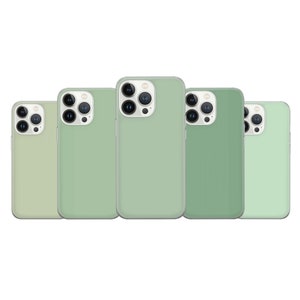 Pastel Coloured Phone Sage Green Cover Fit For iPhone 17 16 15 14 Pro Max Xr 10 8 Plus Samsung S25 S24 S23 FE A16 A54 Note 20 Pixel 8A 10