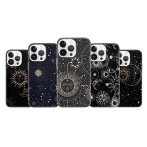 Sun Moon Phone Case Celestial Cover Fit For iPhone 16 15 14 13  Pro Max Xr 7 8 Plus, Samsung S24 S23 S22 FE A16 A54 Note 20 Pixel 8A 7