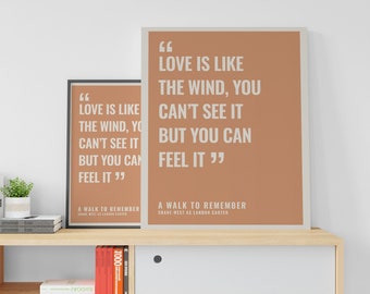 A Walk To Remember Movie Quote Poster // DIGITAL DOWNLOAD // Movie Wall Art // Printable Poster // Movie Quote