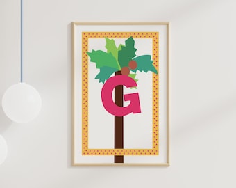 Letter G Chicka Chicka Boom Boom Inspired Poster // DIGITAL DOWNLOAD // Nursery Wall Art // Printable Poster // Children&#39;s Book