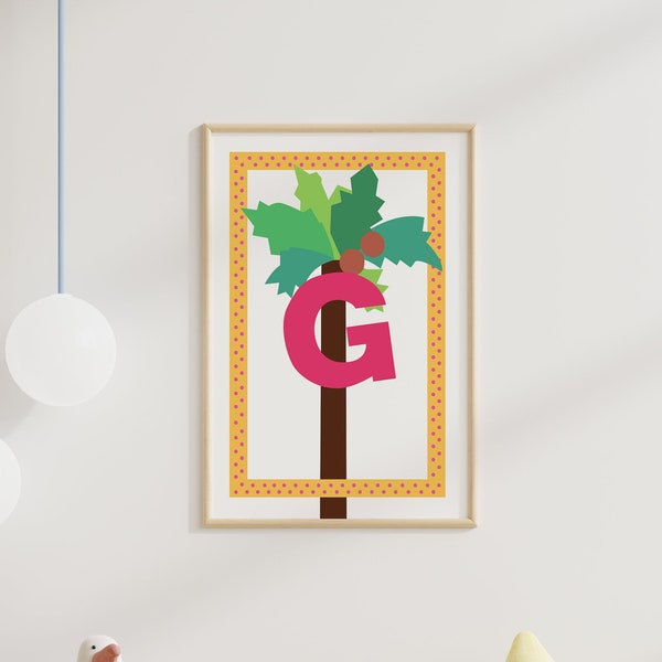 Letter G Chicka Chicka Boom Boom Inspired Poster // DIGITAL DOWNLOAD // Nursery Wall Art // Printable Poster // Children's Book