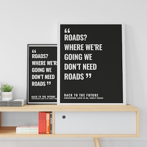 Back To The Future Movie Quote Poster (Black & white) // DIGITAL DOWNLOAD // Movie Wall Art // Printable Poster // Movie Quote