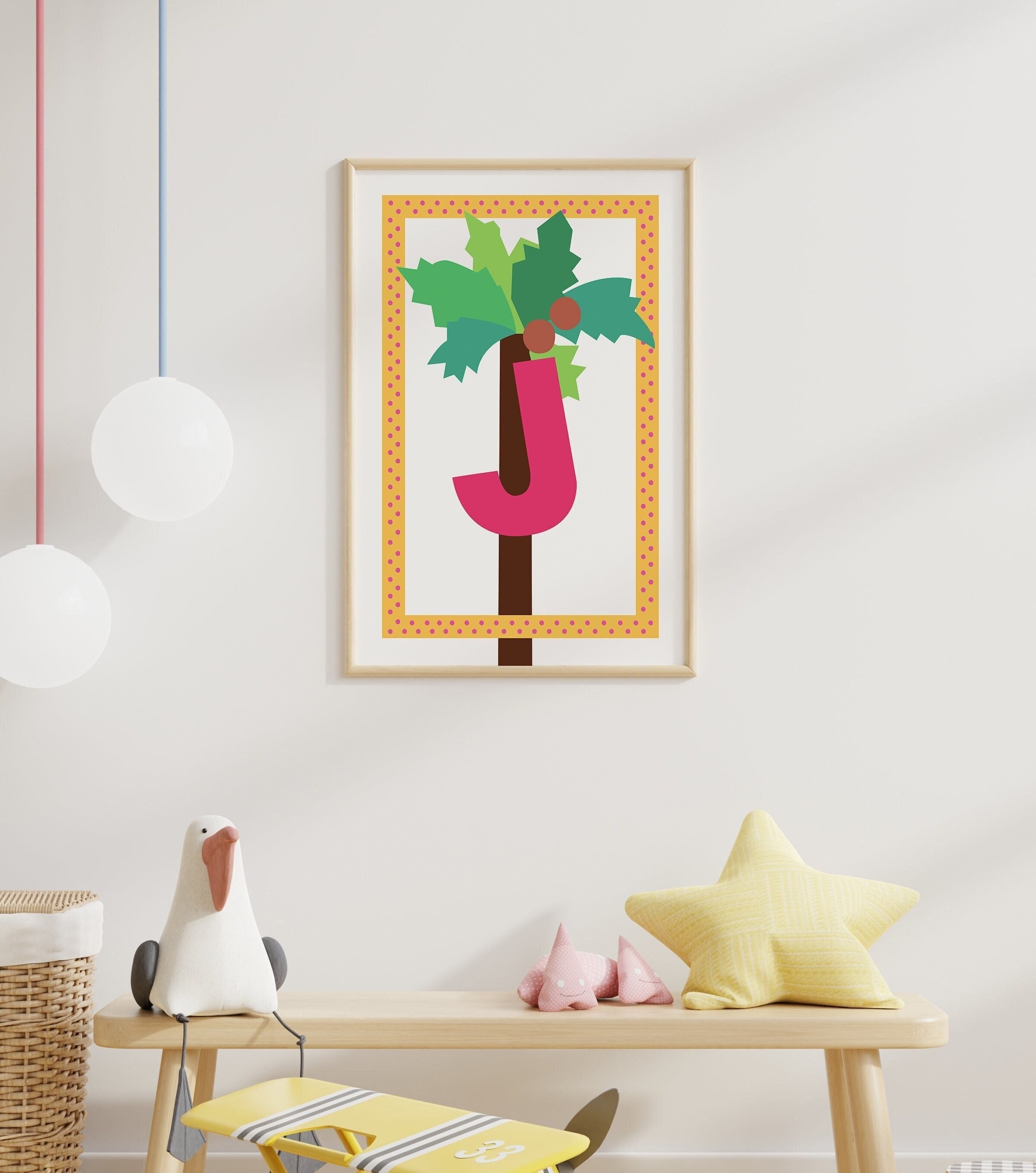 Letter J Chicka Chicka Boom Boom Inspired Poster // DIGITAL DOWNLOAD // Nursery Wall Art // Printable Poster // Children's Book