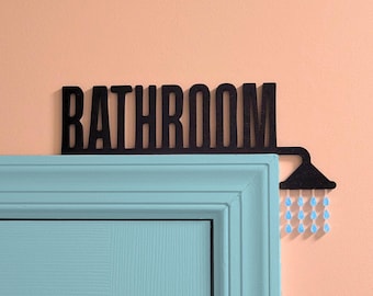 3D Printed Bathroom Door Topper Sign: Shower Design