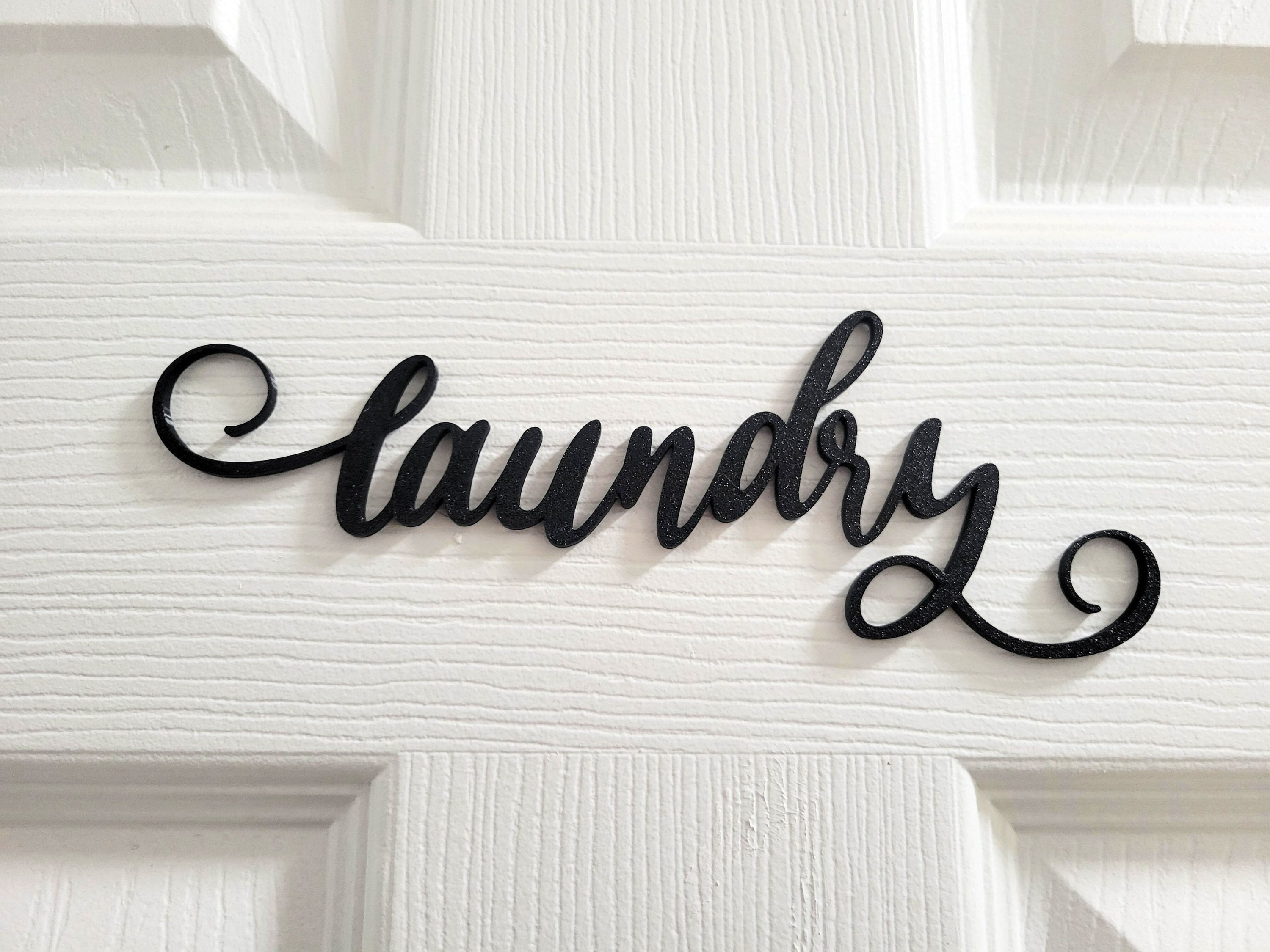 3D Printed Laundry Room Sign: Black Script Wall Decor - Etsy
