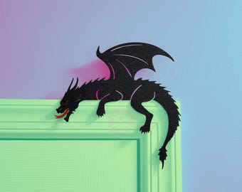 Winged Dragon Door Topper: Fantasy Bookshelf Decor, Dragon Lover Gift