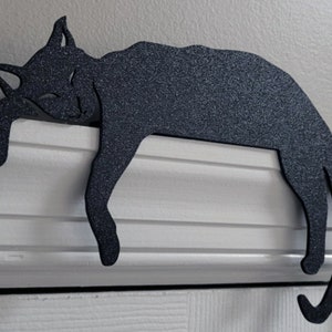 Cat Door Topper, Black Cat Door Corner Sign, Cat Mantel Decor, Cat Lover Gift, Shelf Decor, Cute Adorable Kid Door Decoration, Door Sitter image 6