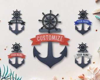 Personalized Cruise Door Magnets Set, Custom Cruise Door Decoration, Anchor Wheel, Couple Vacation Gift, Family Squad, Graduation, Birthday