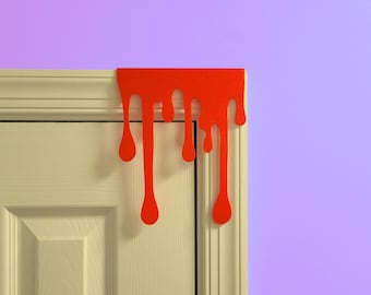 Blood Dripping Door Topper, Halloween Decor, Gothic Wall Hanging
