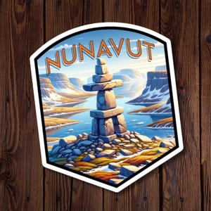 Sticker belle province, Nunavut, célébrez les provinces et les territoires du Canada avec de superbes motifs