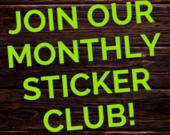 Maandelijks STICKERabonnement, minimaal 10 stickers/maand, waterbestendig, grappig, schattig, zelfliefde, sport, inspirerend, stickers huisdieren en hobby's