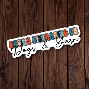 Sticker fil facilement distrait par les chiens, sticker pour les amateurs de chiens et de fils
