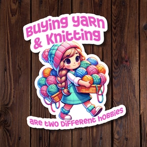 Knitting and Yarn Sticker – Water-Resistant Yarn Lover Gift for Crafters & Hobbyists