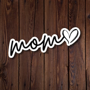 Cadeau pour maman, autocollant pour maman avec coeur, vinyle laminé durable pour ordinateur portable, bouteille d'eau et plus encore !