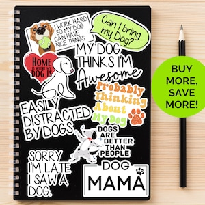 Stickers pour les amoureux des chiens, choix parmi 9 modèles différents, résistants à l'eau, maman chien, les chiens sont géniaux, pense aux chiens