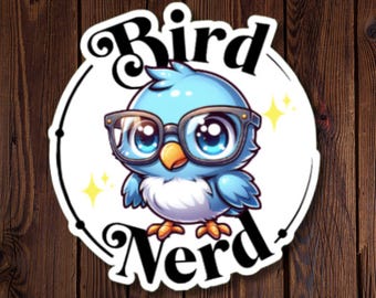 バードオタクステッカー - 鳥好き、鳥類学者、自然愛好家のためのかわいいビニールステッカー - バードウォッチャーへのプレゼントに最適