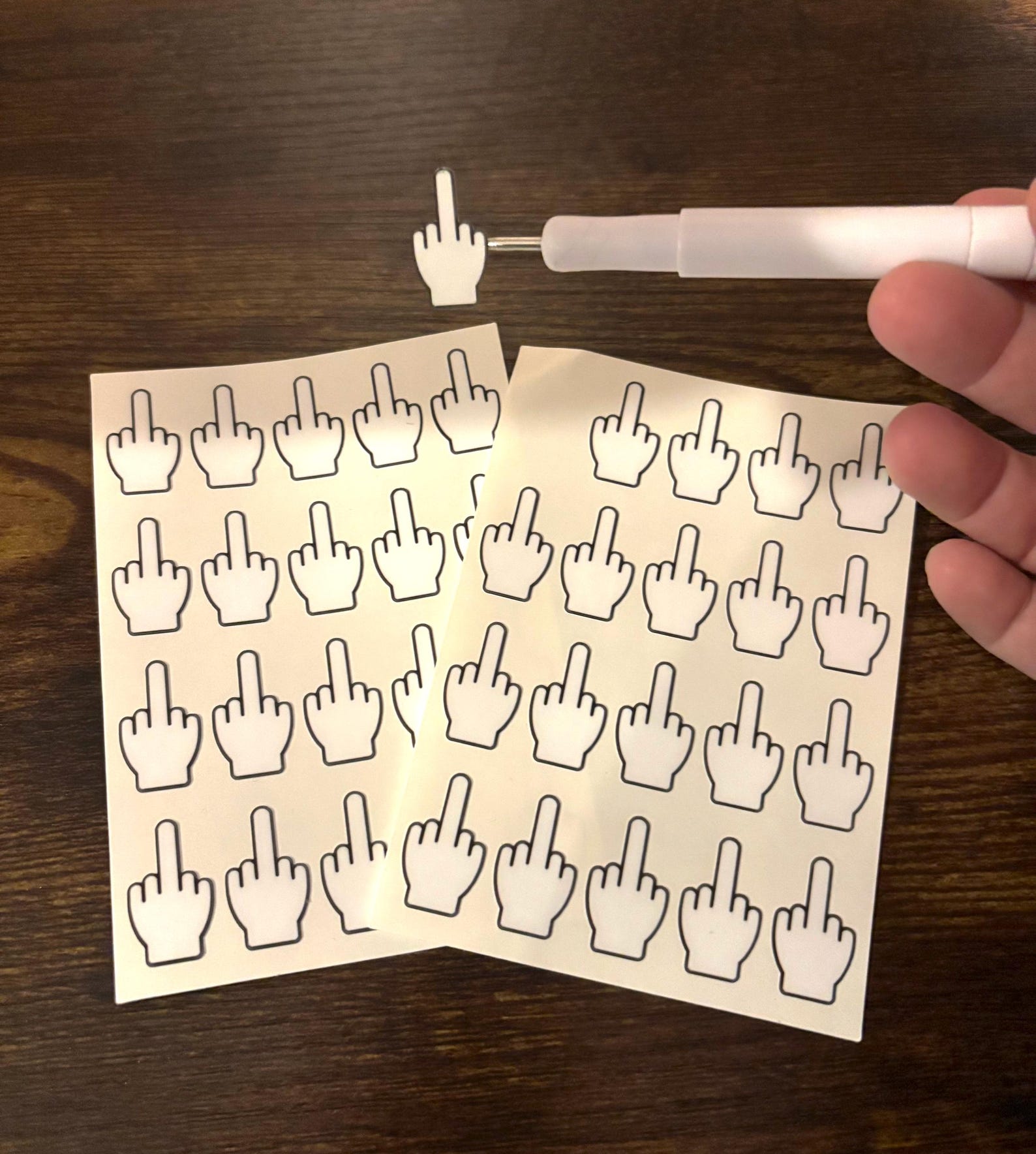 Finger Sticker Examples Mini Middle Finger Stickers on a Sheet, Fuck off Stickers, Tiny ...