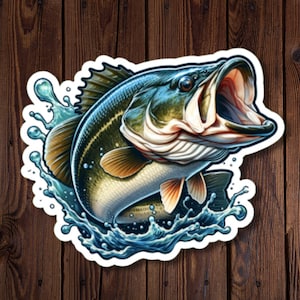 Pegatina de pesca, lubina de boca grande