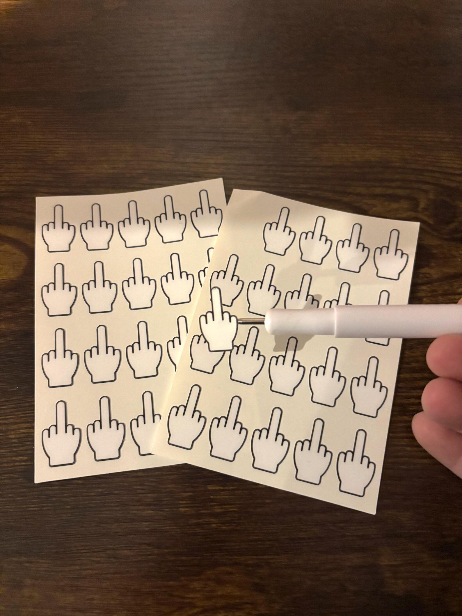 Mini Middle Finger Stickers on a Sheet, Fuck off Stickers, Tiny ...