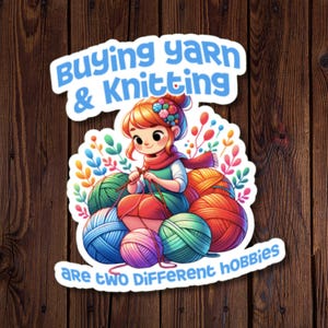 Funny Knitting Sticker – Water-Resistant Yarn Lover Gift for Crafters & Hobbyists