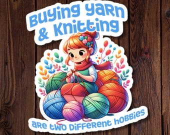 Lustiger Strickaufkleber - wasserfestes Geschenk für Handwerker & Hobbyisten