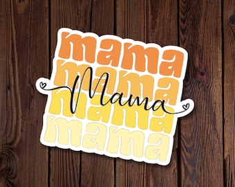 Pegatina de Groovy Mama, estilo retro, vinilo resistente al agua, diseño atrevido y divertido, disponible en varios paquetes.