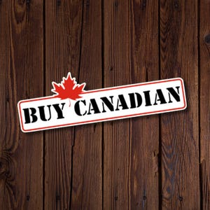 Koop Canadian Bold Sticker – vinyl, waterbestendig, gestanst – lokale ondersteuning, Proudly Canadian