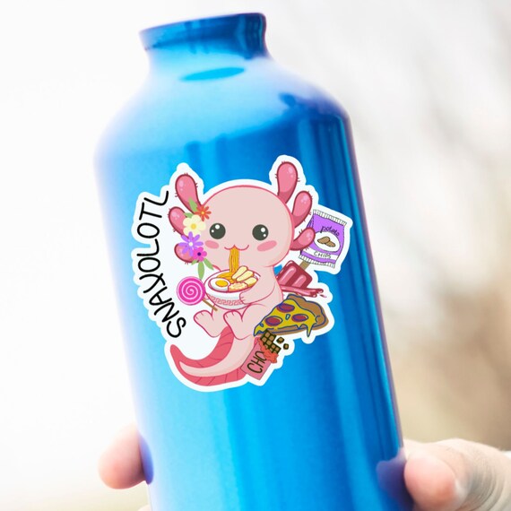 Funny Snaxolotl Axolotl Munching On Potato Chips | Sticker