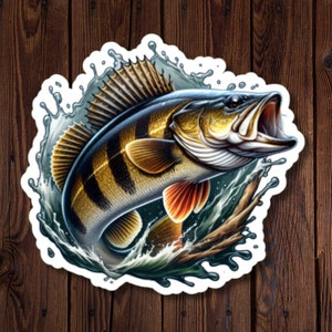 Sticker pêche, Doré sautant hors de l'eau, Sticker poisson