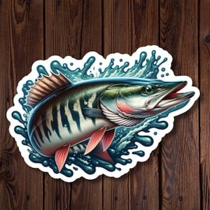 Pegatina de pesca, almizclado, pegatina de pescado