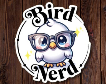 バードオタクステッカー - 鳥好き、鳥類学者、自然愛好家のためのかわいいビニールステッカー - バードウォッチャーへのプレゼントに最適