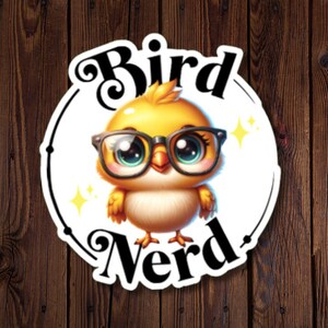 Adesivo Bird Nerd - Adesivo de vinil fofo para amantes de pássaros, ornitólogos e entusiastas da natureza - Presente perfeito para observadores de pássaros