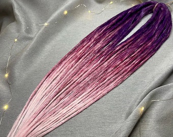Set natuurlijke gehaakte dreads Zeer dun Synthetische dubbele of enkelvoudige dreadlocks Accentdreadlocks DE Kleur ombre paarsroze