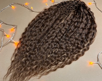 Set of curly Dreadlocks 55 cm (21,65 inch)  Natural look Syntetic curly Hair extensions double ended dreads Colour brown