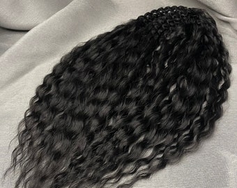 Set of curly Dreadlocks 55 cm (21,65 inch)  Natural look Syntetic curly Hair extensions double ended dreads Colour black